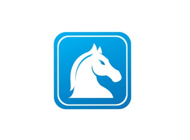 beyaz arka plan üzerinde izole at kafası basit simgesi