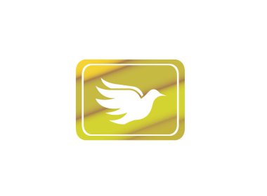 Beyaz arka planda izole güvercin kuş logosu