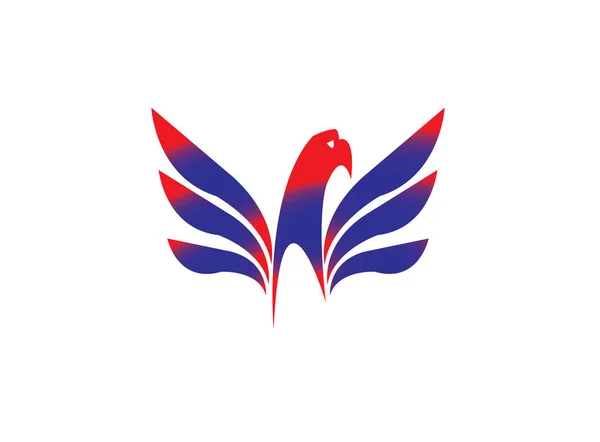 Phoenix Uccello Logo Isolato Sfondo Bianco — Vettoriale Stock