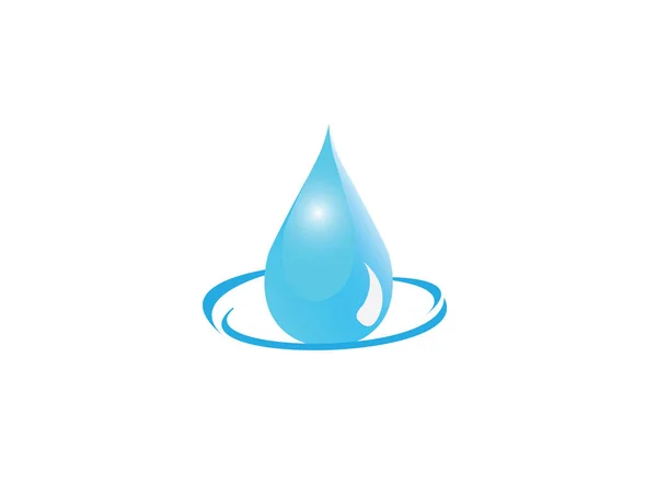 Water Drop Pictogram Geïsoleerd Witte Achtergrond — Stockvector