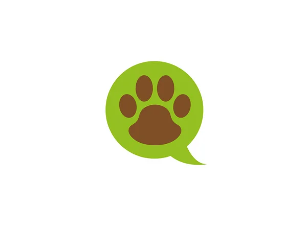 Paw Print Eenvoudig Pictogram Geïsoleerd Witte Achtergrond — Stockvector