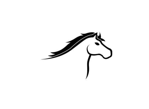 Cabeza Caballo Icono Simple Aislado Sobre Fondo Blanco — Archivo Imágenes Vectoriales