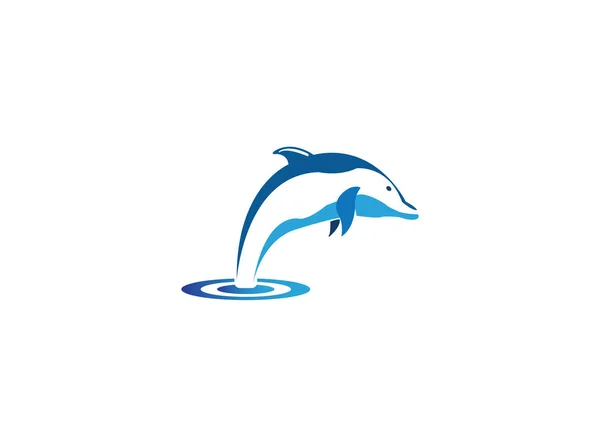 海豚简单的图标孤立在白色背景 — 图库矢量图片