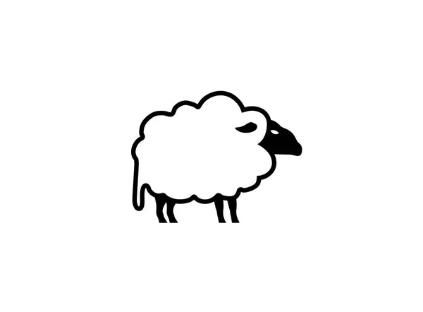 Вівця Проста Ікона Ізольована Білому Тлі — стоковий вектор