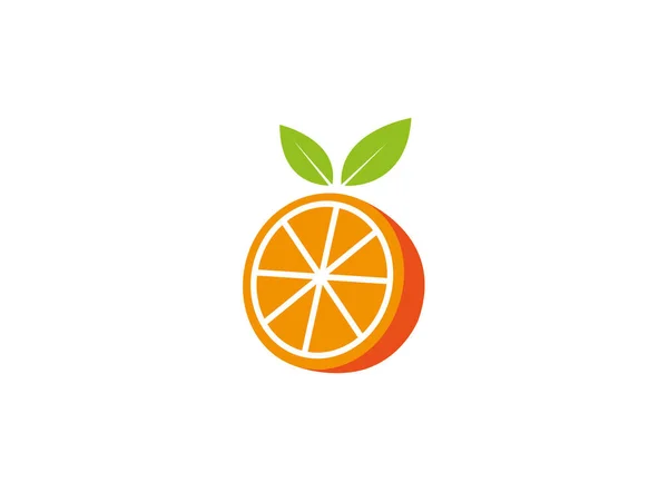 Простая Иконка Апельсина Белом Фоне — стоковый вектор