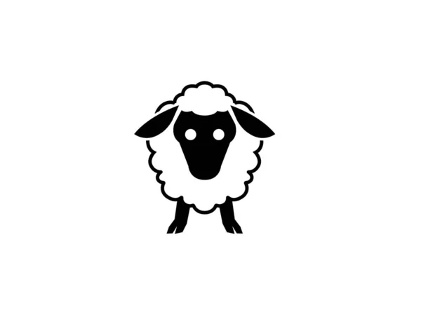 Вівця Проста Ікона Ізольована Білому Тлі — стоковий вектор