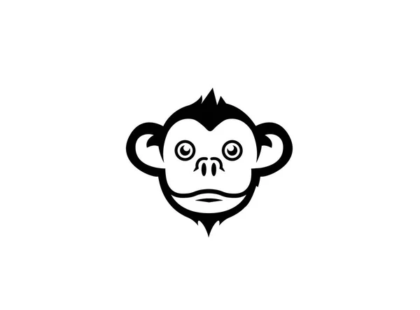 Monkey Simple Icon Isolated White Background — Stock Vector