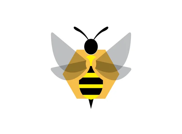 Miód Pszczoła Logo Białym Tle — Wektor stockowy