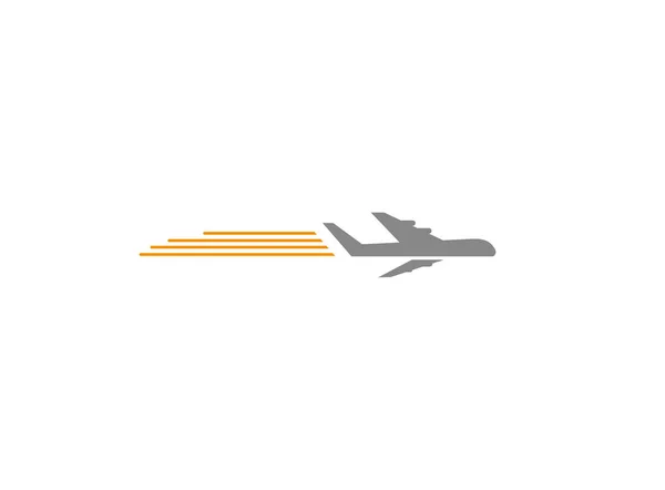 Airplane Simple Icon Isolated White Background — Stock Vector