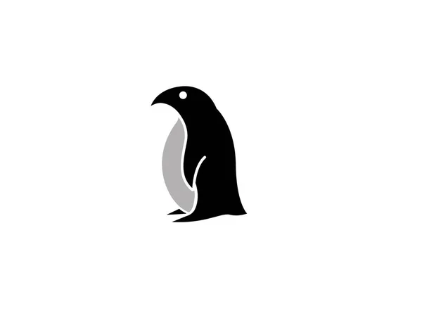 Cartoon Penguin Logo Isolated White Background — Stock Vector