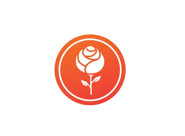 Ikona Kwiat Róża Białym Tle Proste — Wektor stockowy