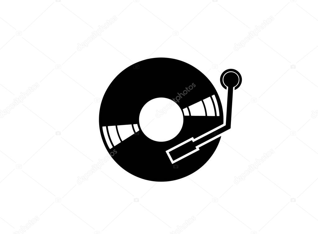 Vinyl record simple icon isolated on white background