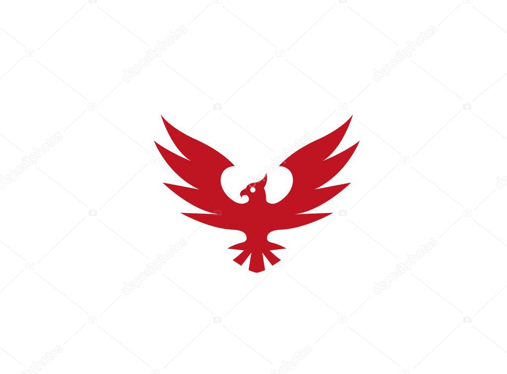 Phoenix bird logo isolated on white background