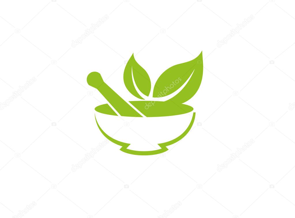 Mortar and pestle simple icon isolated on white background