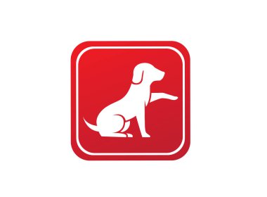 beyaz arka plan üzerinde izole köpek basit simgesi