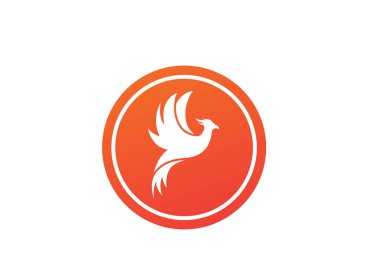 Phoenix kuş logosu beyaz arka plan üzerinde izole
