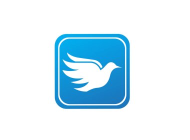Beyaz arka planda izole güvercin kuş logosu