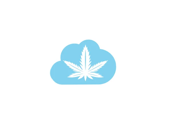 Cannabis Simple Icon Geïsoleerd Witte Achtergrond — Stockvector