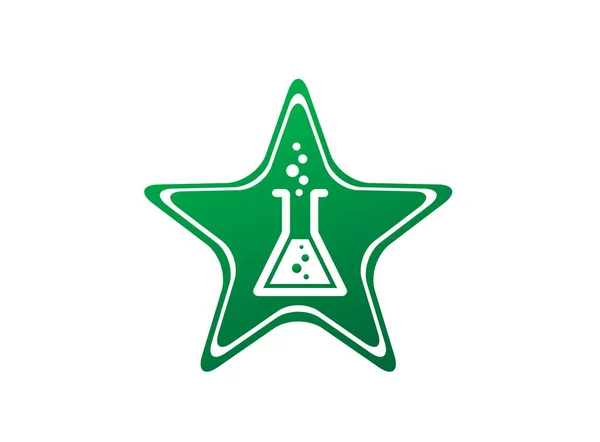 Frasco Químico Logotipo Simples Isolado Fundo Branco — Vetor de Stock
