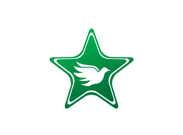 Логотип Голуба Птаха Ізольовано Білому Тлі — стоковий вектор
