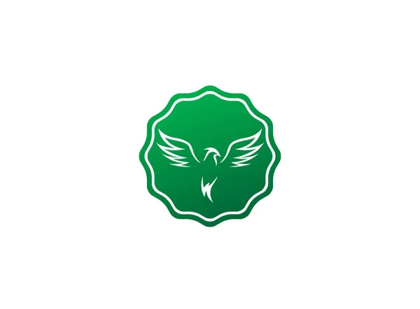 Phoenix Bird Logo Isolated White Background — Stock Vector