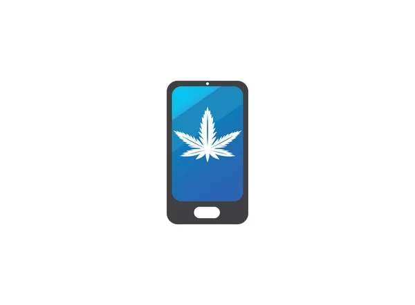 Cannabis Simple Icon Geïsoleerd Witte Achtergrond — Stockvector