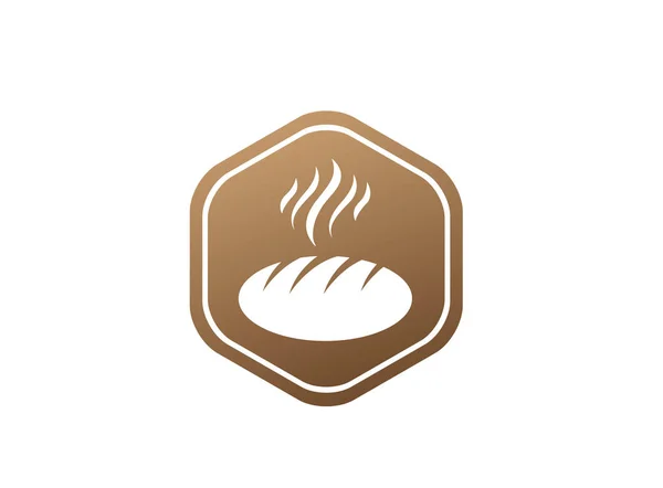 Bröd Loaf Enkel Ikon Isolerad Vit Bakgrund — Stock vektor
