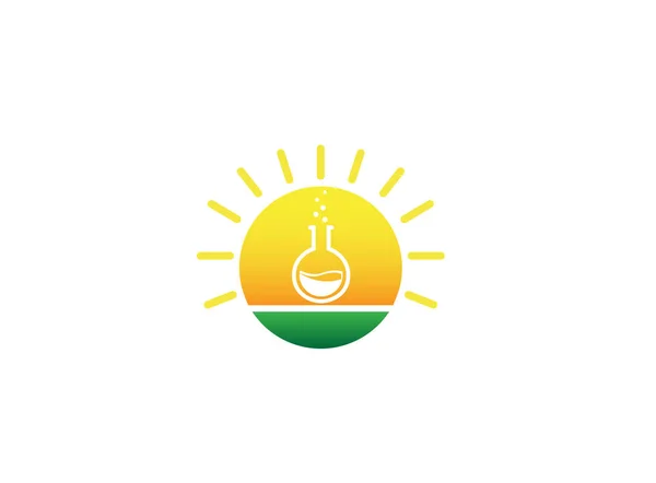 Chemische Kolf Eenvoudig Logo Geïsoleerd Witte Achtergrond — Stockvector