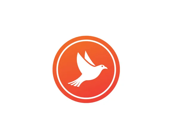 Логотип Голуба Птаха Ізольовано Білому Тлі — стоковий вектор