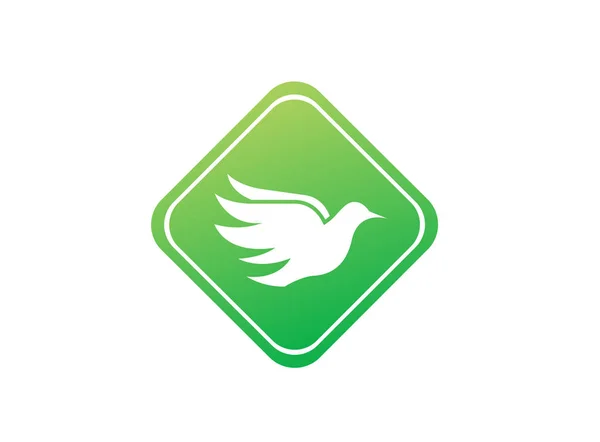 Gołąb Ptak Logo Białym Tle — Wektor stockowy