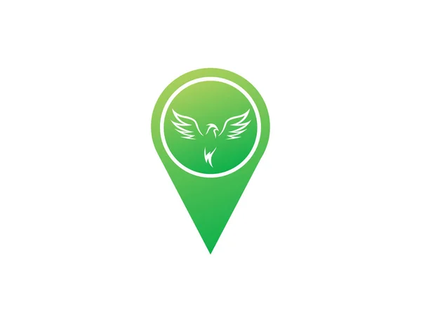 Logo Phoenix Bird Aislado Sobre Fondo Blanco — Vector de stock