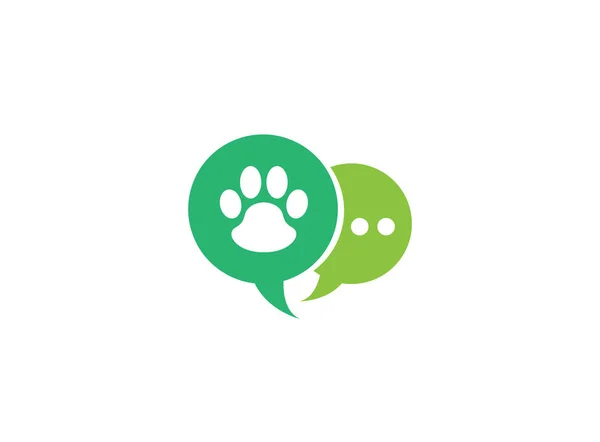 Paw Print Eenvoudig Pictogram Geïsoleerd Witte Achtergrond — Stockvector