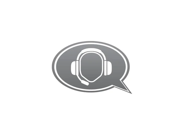 Headphones Simple Icon Isolated White Background — Stock Vector