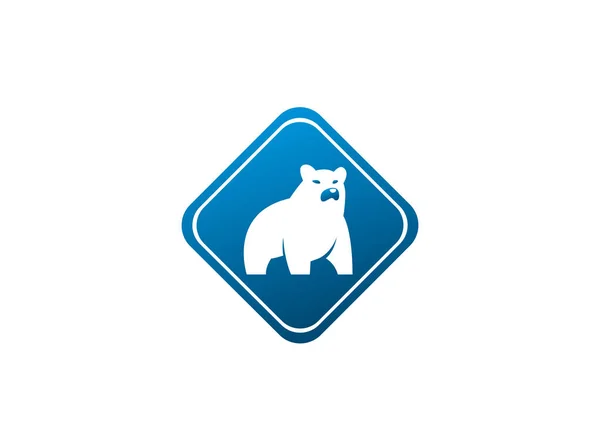 Αρκούδα Απλό Εικονίδιο Απομονώνεται Λευκό Φόντο — Διανυσματικό Αρχείο