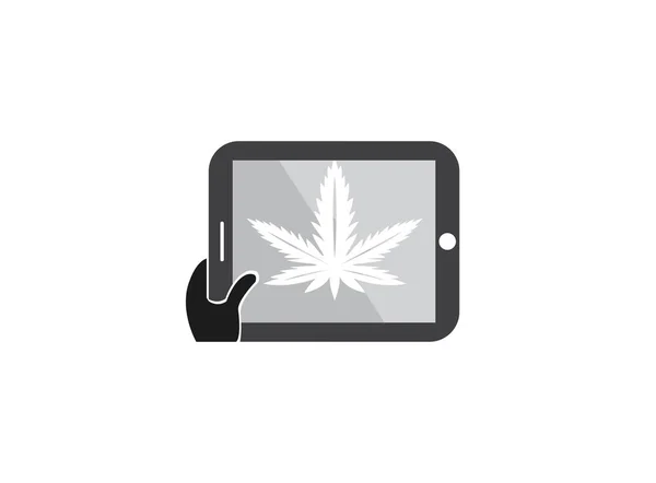 Cannabis Simple Icon Isolated White Background — Stock Vector