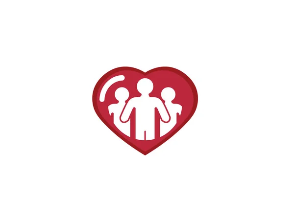 Logo Corazón Aislado Sobre Fondo Blanco Concepto Caridad — Archivo Imágenes Vectoriales