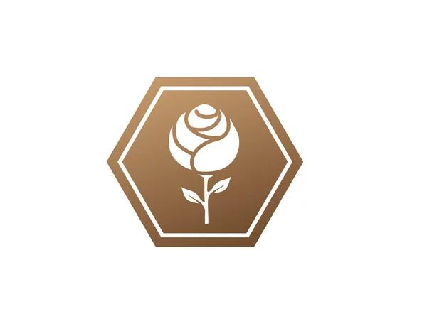 Rose Flower Enkel Ikon Isolerad Vit Bakgrund — Stock vektor