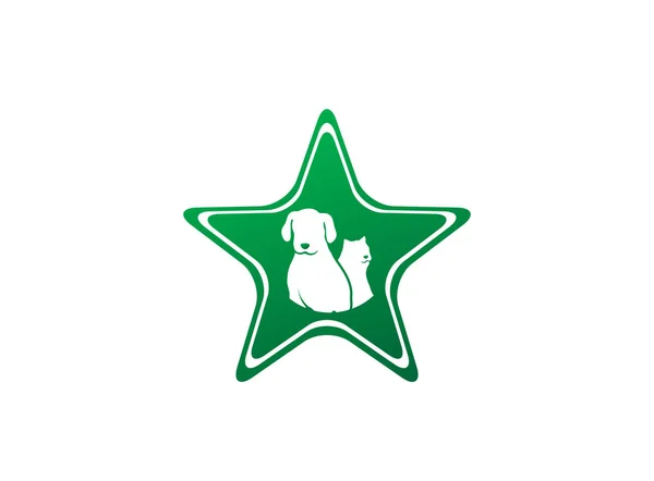 狗和猫简单的标志孤立在白色背景 — 图库矢量图片