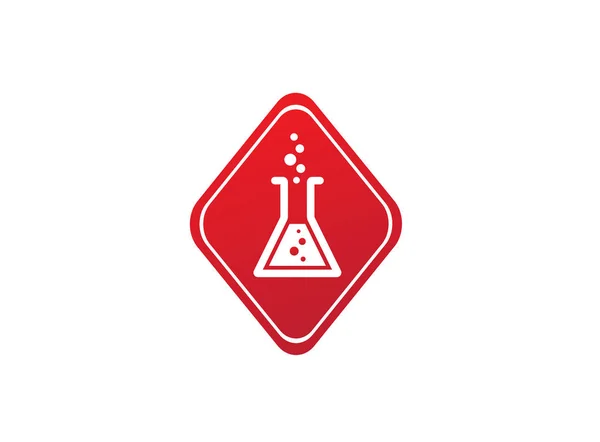 Chemische Kolf Eenvoudig Logo Geïsoleerd Witte Achtergrond — Stockvector