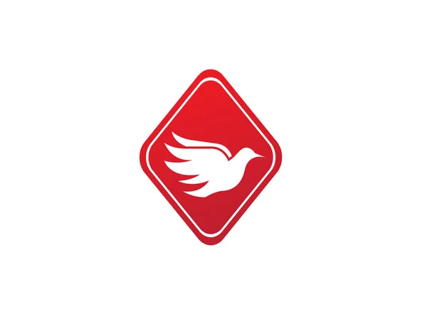 Dove Bird Logo Isolerad Vit Bakgrund — Stock vektor