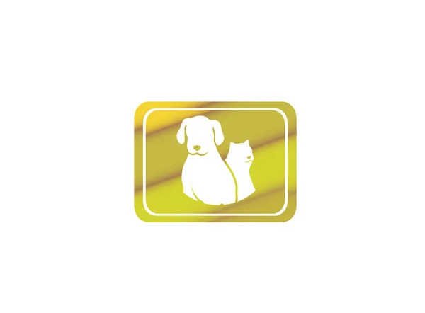 Hond Kat Eenvoudig Logo Geïsoleerd Witte Achtergrond — Stockvector