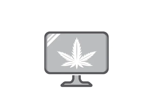 Cannabis Icono Simple Aislado Sobre Fondo Blanco — Archivo Imágenes Vectoriales