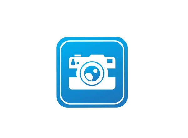 Digitalkamera Logo Auf Blauem Quadratischem Straßenschild Isoliert Auf Weißem Hintergrund — Stockvektor