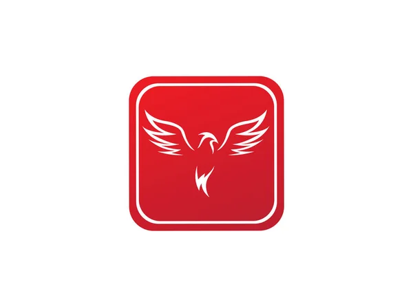 Phoenix Uccello Logo Isolato Sfondo Bianco — Vettoriale Stock