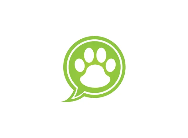 Paw Print Eenvoudig Pictogram Geïsoleerd Witte Achtergrond — Stockvector