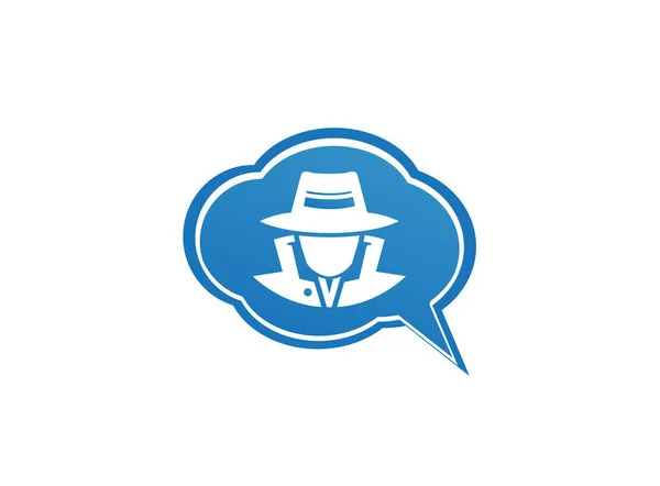 Detective Conceptual Icono Simple Aislado Sobre Fondo Blanco — Vector de stock