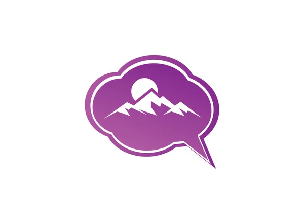 Mountain Enkel Logo Isolerad Vit Bakgrund — Stock vektor