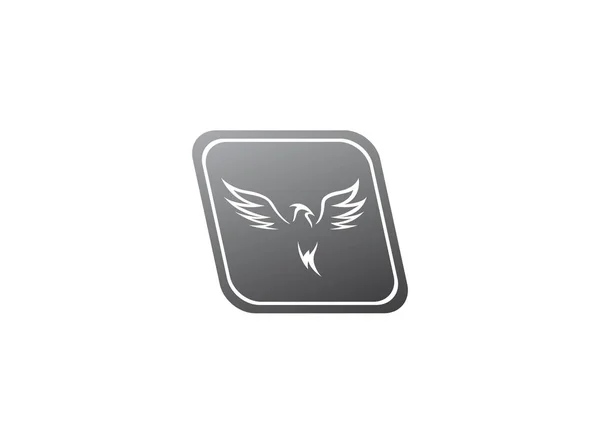 Phoenix Uccello Logo Isolato Sfondo Bianco — Vettoriale Stock