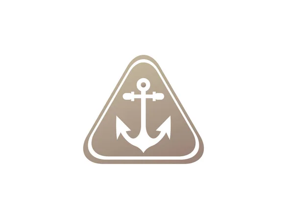 Ancre Logo Simple Isolé Sur Fond Blanc — Image vectorielle