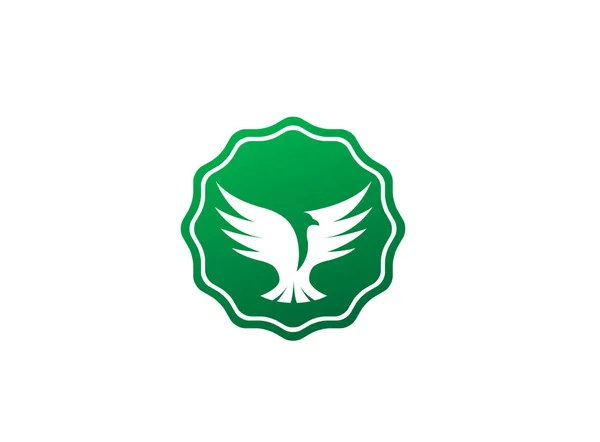 Phoenix Pássaro Logotipo Isolado Fundo Branco — Vetor de Stock